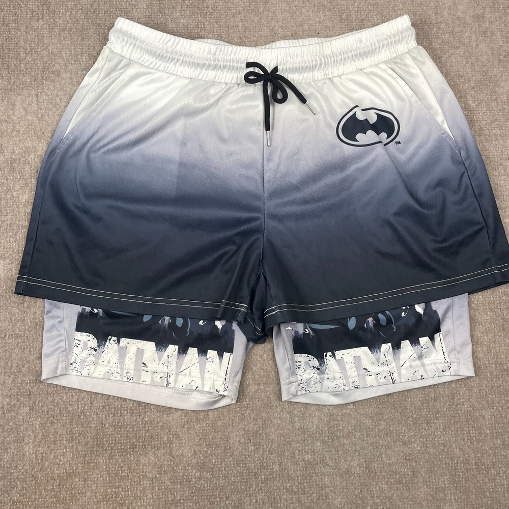 Batman X Romwe Athletic Shorts Mens XL Multi Drawstring Summer Wear Basketball